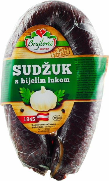 Brajlovic Sudzuk Vitlök / Sudjuk-valkosipuli 300g - Sucuk makkarat - 9150 - 1