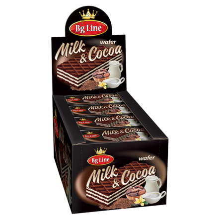 Bg Line Wafer Milk & Cocoa/ Maito-Kaakao Vohveli 50g - Täytekeksit ja vohvelit - 19980 - 1