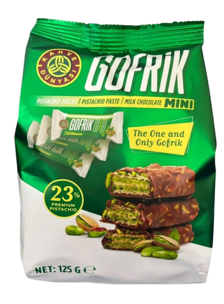 Kahve Dunyasi Gofrik Mini Pistachio Wafers with Milk Chocolate/ Patukka 10x12,5g - Patukat - 19900 - 1