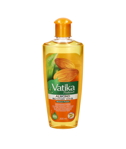 Vatika Naturals Multivitamin + Almond Hair Oil/ Manteli hiusöljy 200ml - Kosmetiikka - 6280 - 1