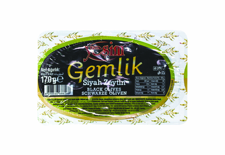 Yesim Gemlik Siyah Zeytin / Musta oliivi kivellinen 170g VAKUM - Oliivisäilykkeet - 19650 - 1
