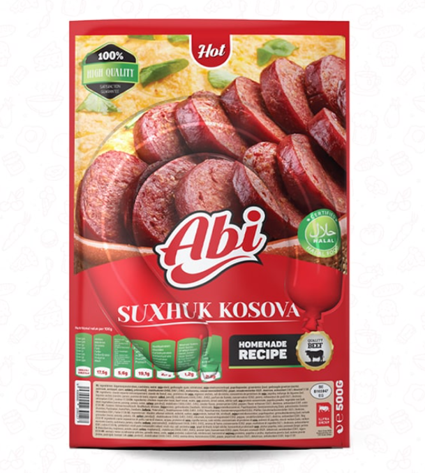 Abi Suxhuk Kosova HOT/ Naudanliha Makkara 500g - Nauta leikkeleet ja makkarat - 18160 - 1
