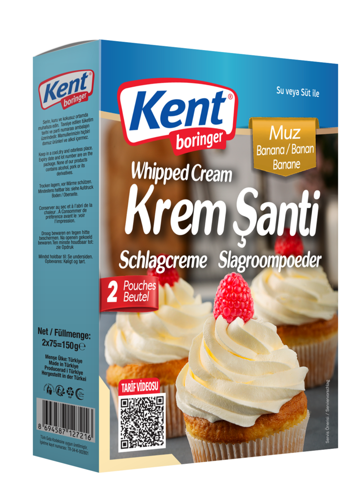 KB Whipped Cream mix Banana/ Banaani Kermavaahto 2x75g - Vanukkaat ja jälkiruoka-ainekset - 19170 - 1
