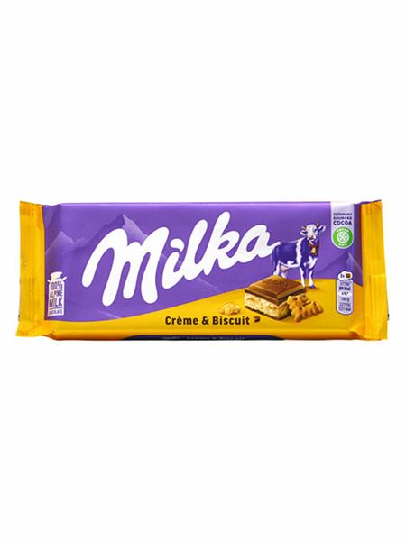 Milka Creme & Biscuit/ Kerma-Keksisuklaalevy 100g - Suklaat - 21190 - 1
