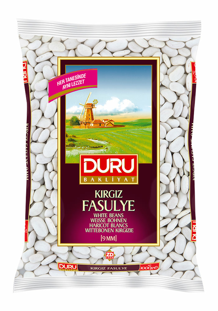 Duru Kirgiz Fasulye / Valkoiset pavut 9mm 1KG - Kuivatut pavut - 8920 - 1