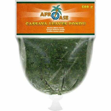 Afroase Cassava Leaves / Kassavan lehdet (PONDU) 500g - Pakaste vihannekset - 7980 - 1