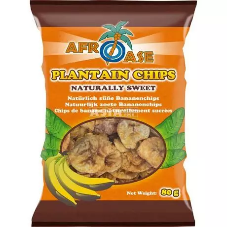 Afroase Plantain Chips Sweet / Banaanisipsi makea 80g - Sipsit - 8840 - 1