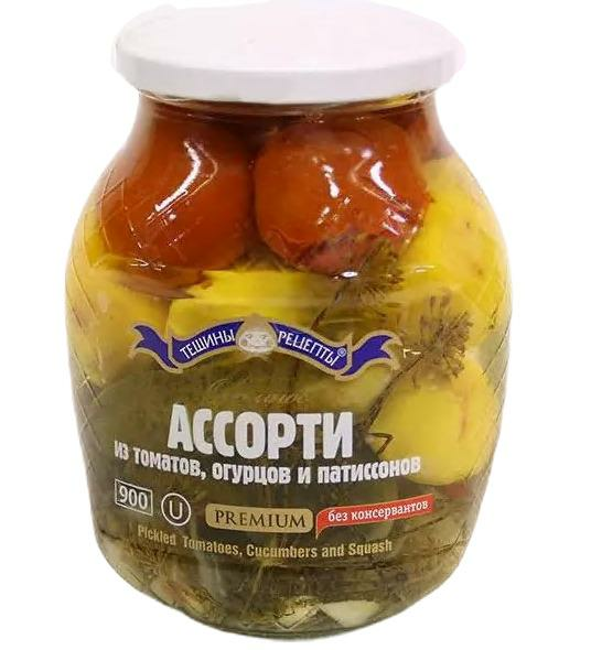 Aldim Marinoitu Tomaatti, kurkku ja kurpitsa 900ml - Vihannessäilykkeet - 13520 - 1