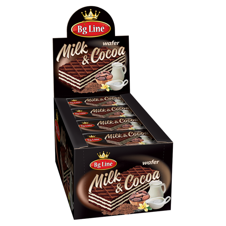 Bg Line Wafer Milk & Cocoa/ Maito-Kaakao Vohveli 50g - Täytekeksit ja vohvelit - 19980 - 1
