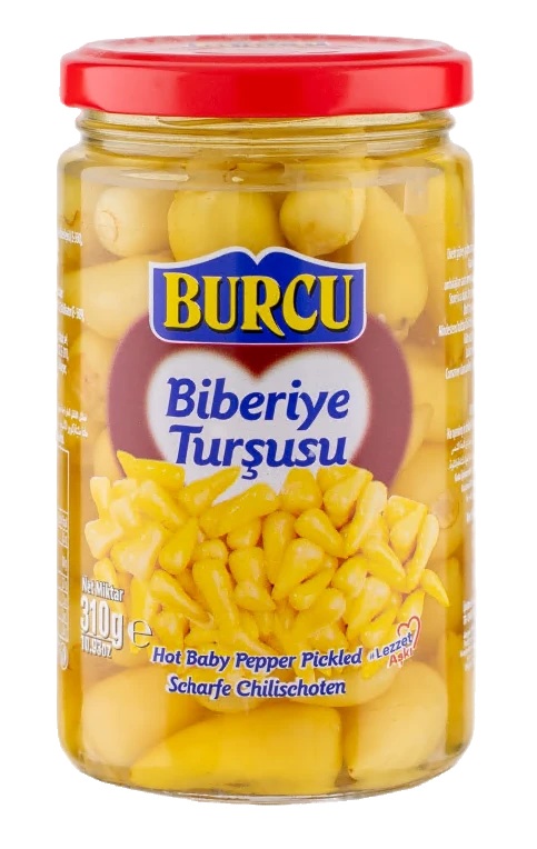 Burcu Biberiye Tursu / Pienet chilipaprikat suolaliemessä 310/150g CAM - Pepperonisäilyke - 1020 - 1