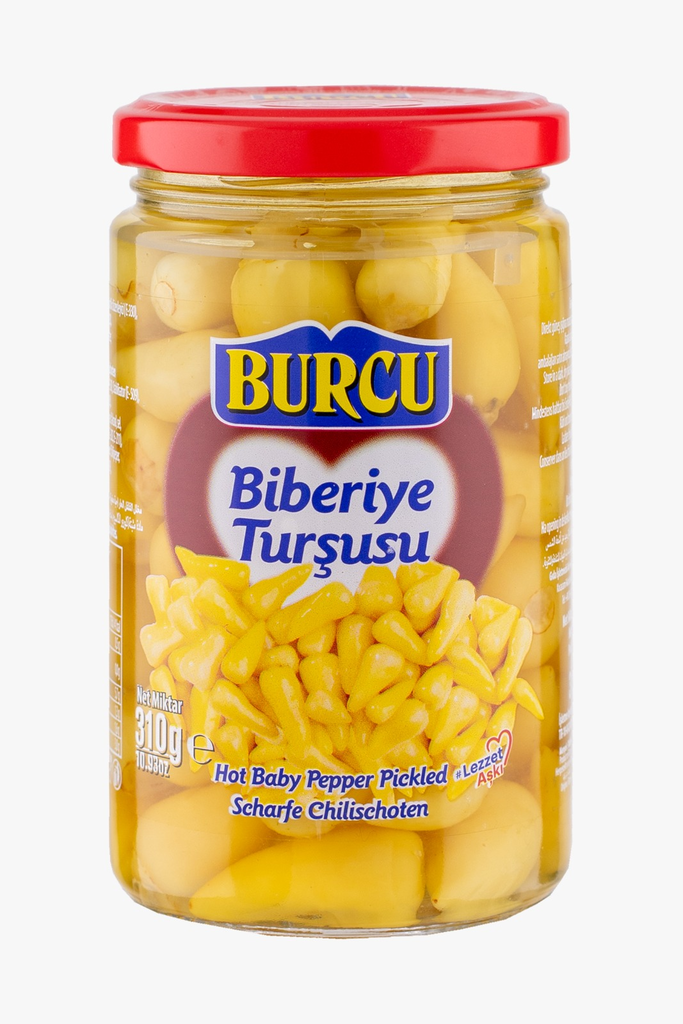 Burcu Biberiye Tursu / Pienet chilipaprikat suolaliemessä 310/150g CAM - Pepperonisäilyke - 1020 - 1