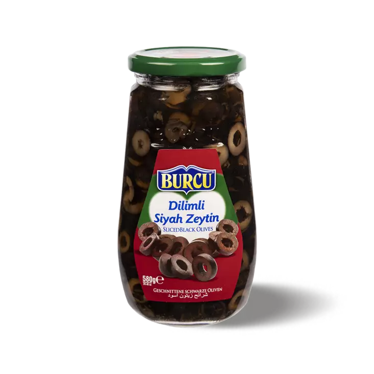 Burcu Dilimli Siyah Zeytin / Viipaloidut mustat oliivit suolaliemessä 580g CAM - Oliivisäilykkeet - 1050 - 1