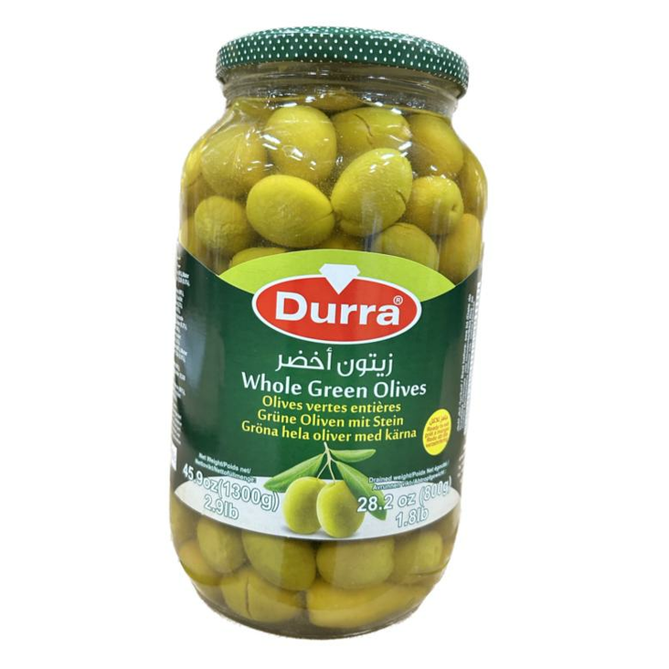Durra Whole Green Olives / Vihreät oliivit kivellinen 1300g CAM - Oliivisäilykkeet - 2190 - 1
