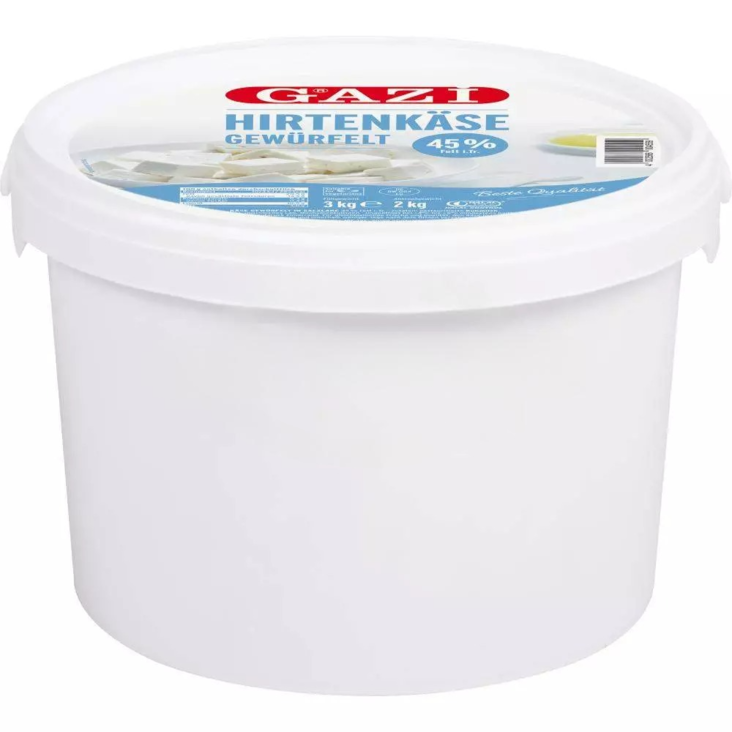 Gazi Hirtenkäse Gewurfelt 45% Salaattijuusto 2kg - Feta-juustot - 12770 - 1