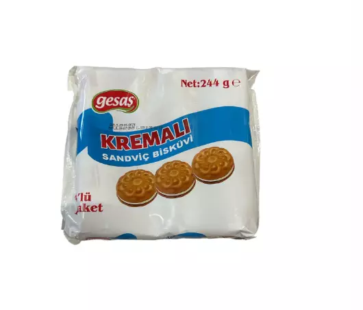 Gesas Cream Biscuit Vanilla Keksi 244g - Täytekeksit ja vohvelit - 13830 - 1