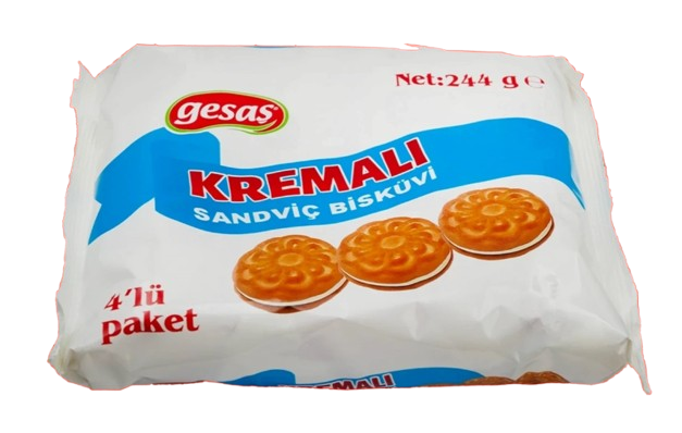 Gesas Cream Biscuit Vanilla Keksi 244g - Täytekeksit ja vohvelit - 13830 - 1
