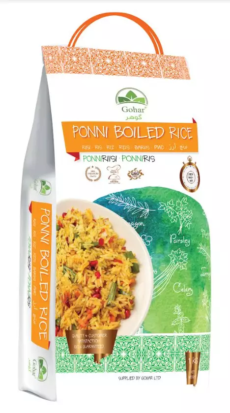 Gohar Ponni Boiled Rice / Ponniriisi 5kg - Tummat ja täysjyväriisit - 12580 - 1