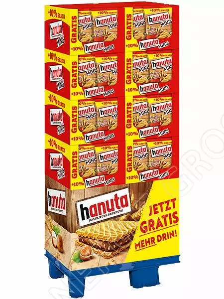 Hanuta minis Suklaa Hässelpähkinävohveli 200g +25g Display - Täytekeksit ja vohvelit - 13820 - 1
