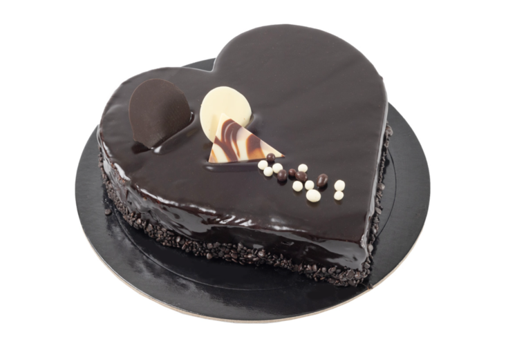 IO Heart Shaped Chocolate Kakku 1kg - Pakastemakeiset ja -jälkiruoat - 17140 - 1