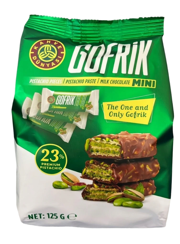 Kahve Dunyasi Gofrik Mini Pistachio Wafers with Milk Chocolate/ Patukka 10x12,5g - Patukat - 19900 - 1