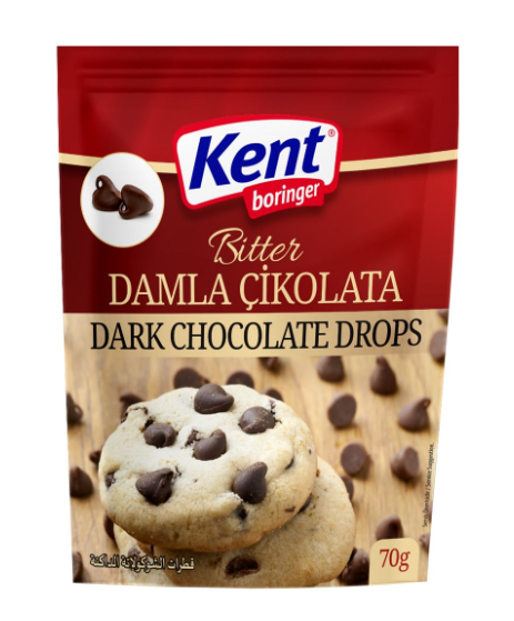 KentBor Dark Chocolate Drop/ Tummasuklaapala 70g - Vanukkaat ja jälkiruoka-ainekset - 20390 - 1