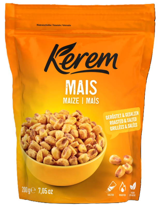 Kerem Maize Roasted&Salted / Maissijyvä paahdetut&suolatut 150g - Pähkinät - 21620 - 1