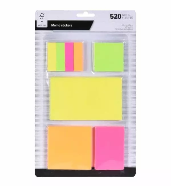 Neon Sheets Meno sticker nottes Muistilappu Paketti - Koti ja käyttötavara - 13040 - 1