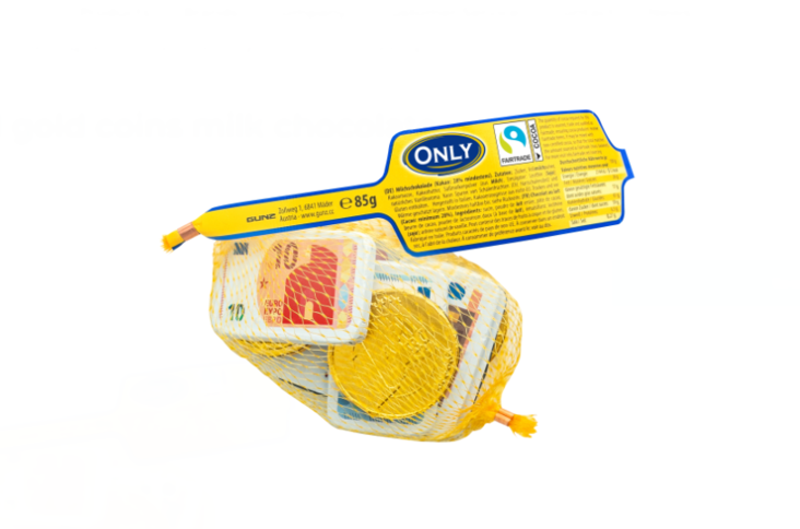 Only Banknotes and Gold Coins Milk Chocolate / Valkosuklaa 85g - Suklaat - 17540 - 1