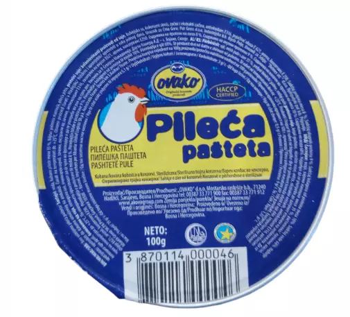 Ovako Pileca Pasteta / Kana Levite 100g - Kana- ja kalkkunasäilykkeet - 6070 - 1