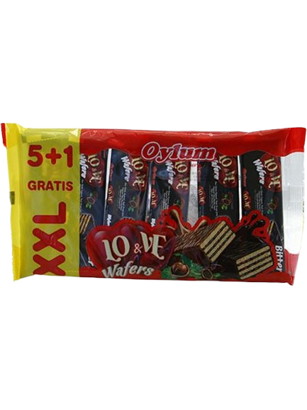 Oylum Lo&Ve Tummasuklaa-pähkinäpäällystetty vohveli XXL 192g - Täytekeksit ja vohvelit - 21120 - 1
