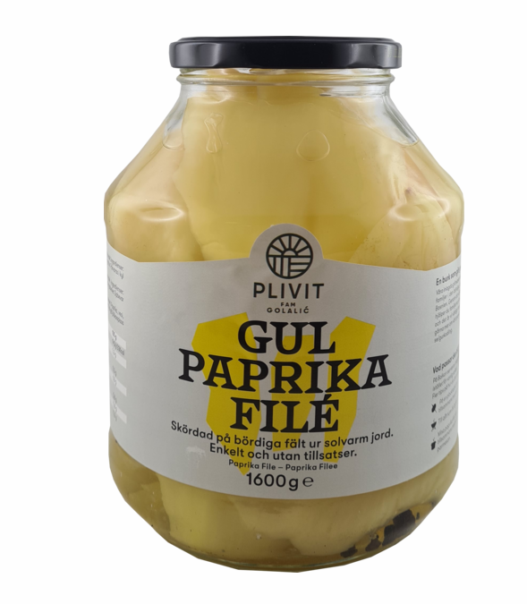 Plivit Yellow Paprika FILE/ Keltainen Paprikka 1600g CAM - Tomaatti- ja paprikasäilykkeet - 16650 - 1