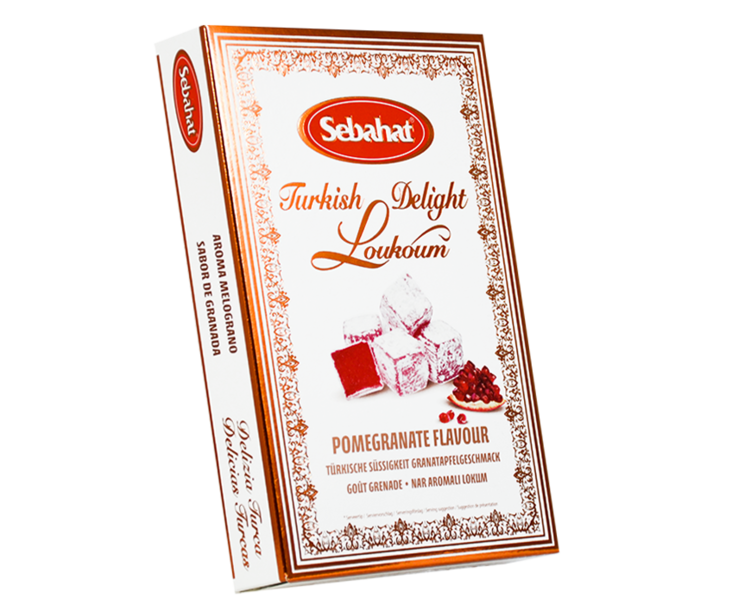 Sebahat Turkish Delight Pomegranate Flavour/ Granaattiomenan makuinen lokum 200g - Turkish Delight & Halvat - 16700 - 1