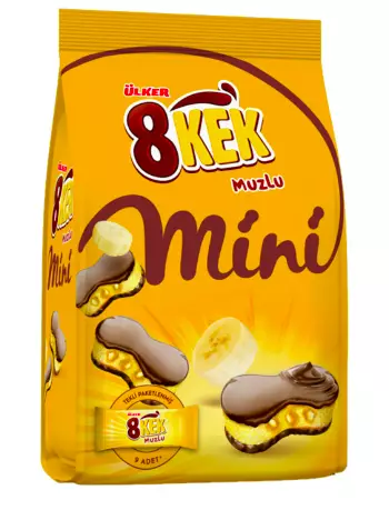 Ulker 8Kek Muzlu Mini / Banaanikakku 162g - Täytekeksit ja vohvelit - 15170 - 1