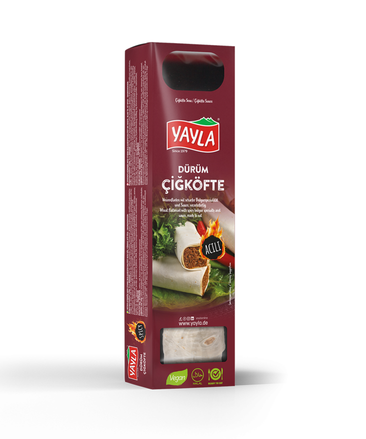 Yayla Cig Köfte Wrap Spicy/ Lihattomat raa'at lihapullat 180g - Valmisruokasäilykkeet - 21280 - 1