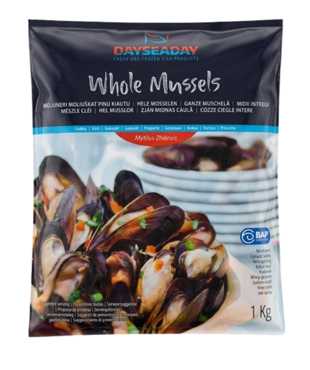 Dayseaday Whole Mussels/ Simpukka 60/80 1KG - Pakasteäyriäiset - 6951 - 1
