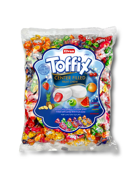 Elvan Toffix Mix / Hedelmätäytteiset pehmeät karkit 800g - Irtomakeiset - 2361 - 1