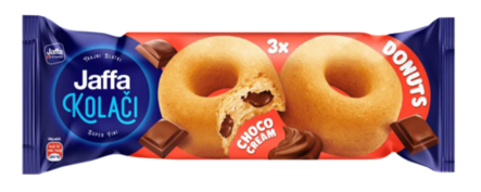 Jaffa Crvenka Donuts Choco Cream/ Donitsikeksi 75g - Täytekeksit ja vohvelit - 21041 - 1