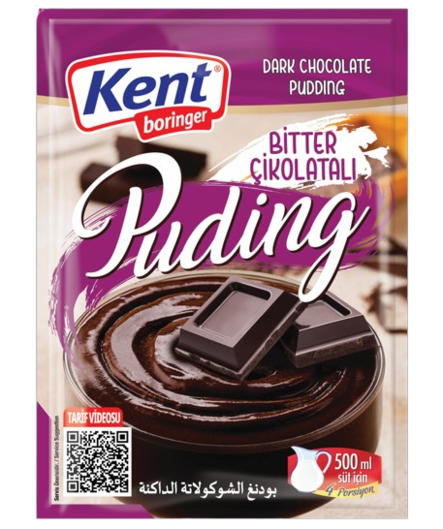 KentBor Bitter Chocolate Puding/ Katkera Suklaa Vanukasjauhe 100g - Vanukkaat ja jälkiruoka-ainekset - 19101 - 1