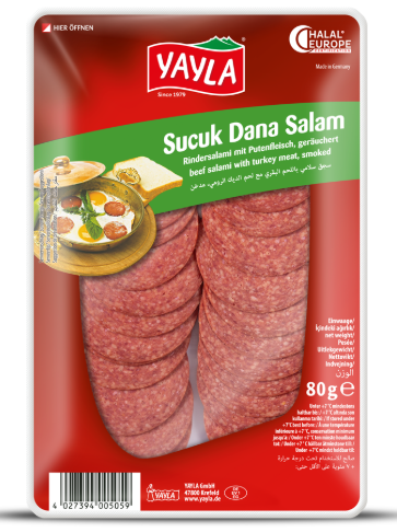 Yayla Sucuk Dana Salam / Naudan&kallkunasalami leike 80g - Sucuk makkarat - 5241 - 1