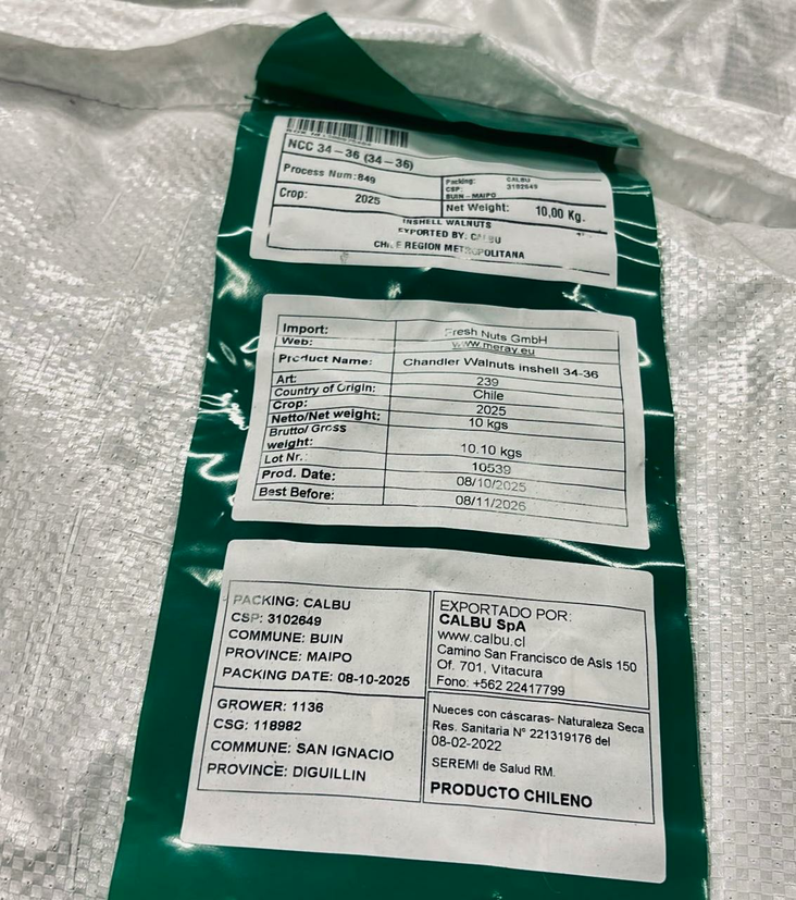 Chandler Walnuts inshell 34-36/ Saksanpähkinä 10kg - Pähkinät - 18811 - 1