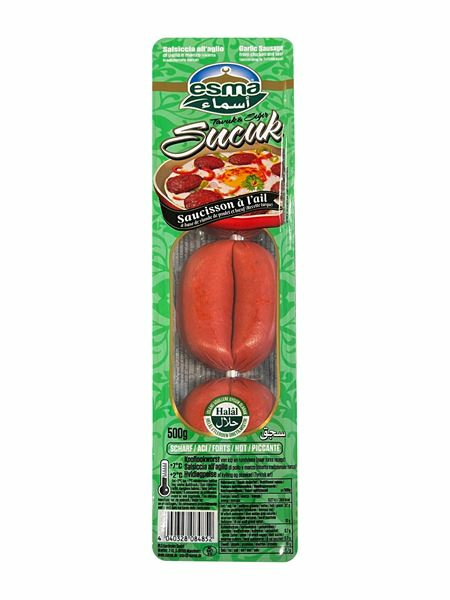 Esma Tavuk Sucuk Hot/ Tulinen Valkosipuli Kanamakkara 500g - Kana leikkeleet ja makkarat - 19091 - 1