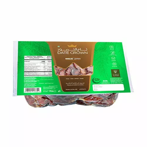 Date Crown Khalas Dates / Taateli 1Kg VAKUM - Kuivatut hedelmät - 1921 - 1