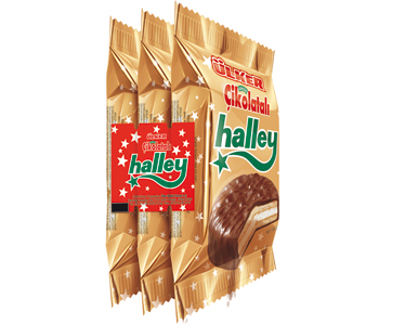 Ulker Halley Sutlu Cikolatali / Suklaatäytekeksi 5x30g - Täytekeksit ja vohvelit - 4881 - 1