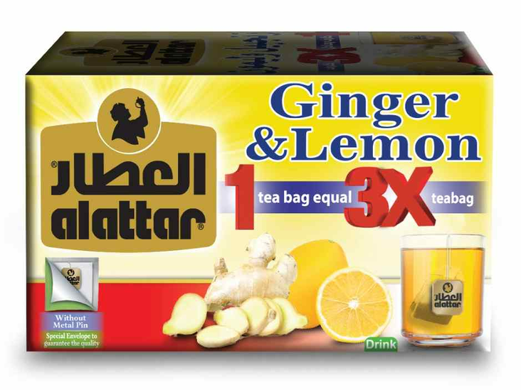 Al Attar Ginger & Lemon Tea/ Inkivääri-sitruuna Tee 12x2,8g - Vihreä tee - 15471 - 1