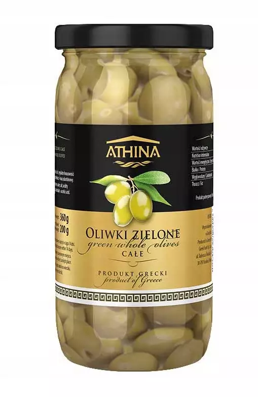 Athina Green Olives Pitted/ Oliivi kivettömiä 360g - Oliivisäilykkeet - 15871 - 1