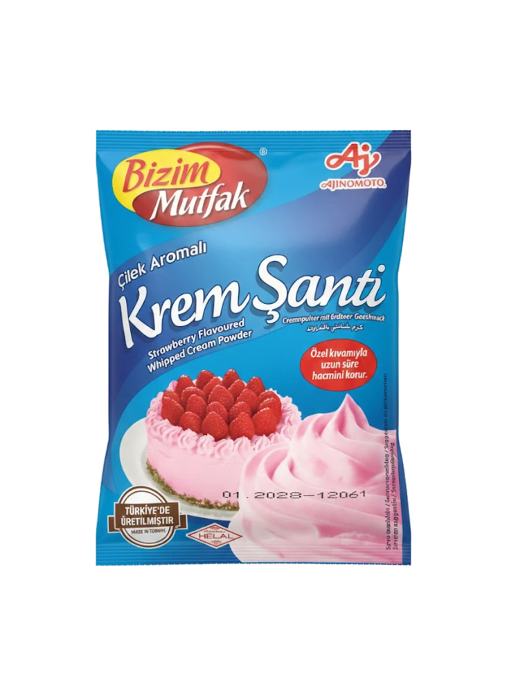 Bizim Mutfak Krem Santi Cilek/ Mansikka Kermavaahto 72g - Vanukkaat ja jälkiruoka-ainekset - 19391 - 1