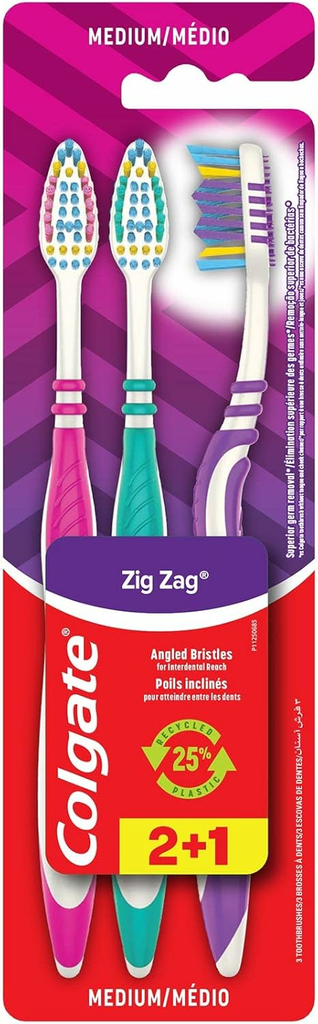 Colgate Toothbrush Zig Zag/ Hammasharja 3kpl - Hygieniatarvikkeet - 17891 - 1