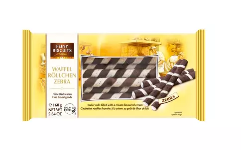 Feiny Biscuits Vohvelirulla Zebra 160g - Täytekeksit ja vohvelit - 13931 - 1