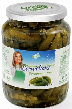 Green Cornichons Premium 1-4cm/ Mini suolakurkku 720ml CAM - Kurkkusäilykkeet - 12831 - 1