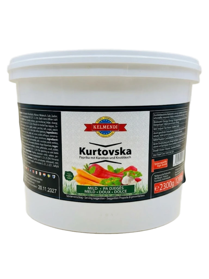 Kelmendi Kurtovska/ Paprika Säilyke Porkkanoilla ja valkosipulilla 2,5kg PET - Tomaatti- ja paprikasäilykkeet - 15011 - 1